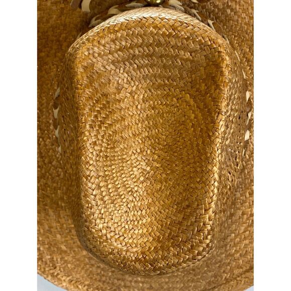 American Hat Co Bushwhacker Straw Hat Size 7 Western Made In Houston Texas USA - Picture 12 of 16